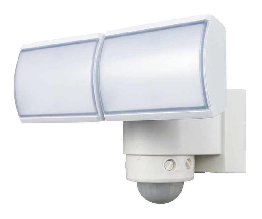 DX アンテナ LEDセンサーライト 2灯型 白モデル DSLD20C2W【倉庫直送】 LED センサーライト 360°検知 常夜灯 5秒間点滅 点灯時間設定可能 防犯 照明 ライト