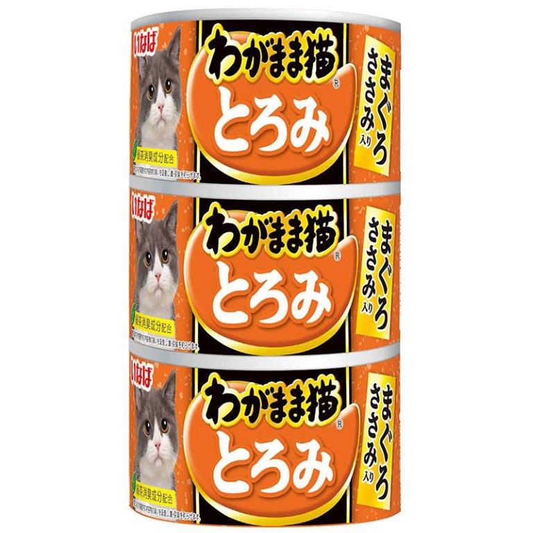 【直送品】【18個セット】わがまま猫とろみ まぐろささみ入り 140g×3缶x18個セット【ヘルシ価格】 ペット 食品 猫 キャットフード 総合栄養食