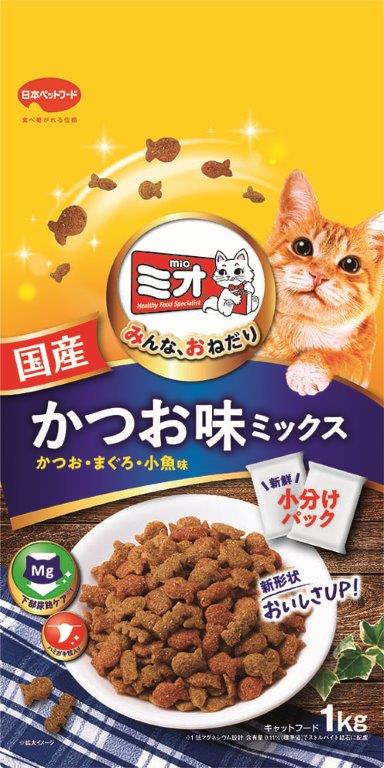 【直送品】【10個セット】ミオドライミックス かつお味 1kgx10個セット ペット食品 猫 栄養補給食品 キャットフード 総合栄養食