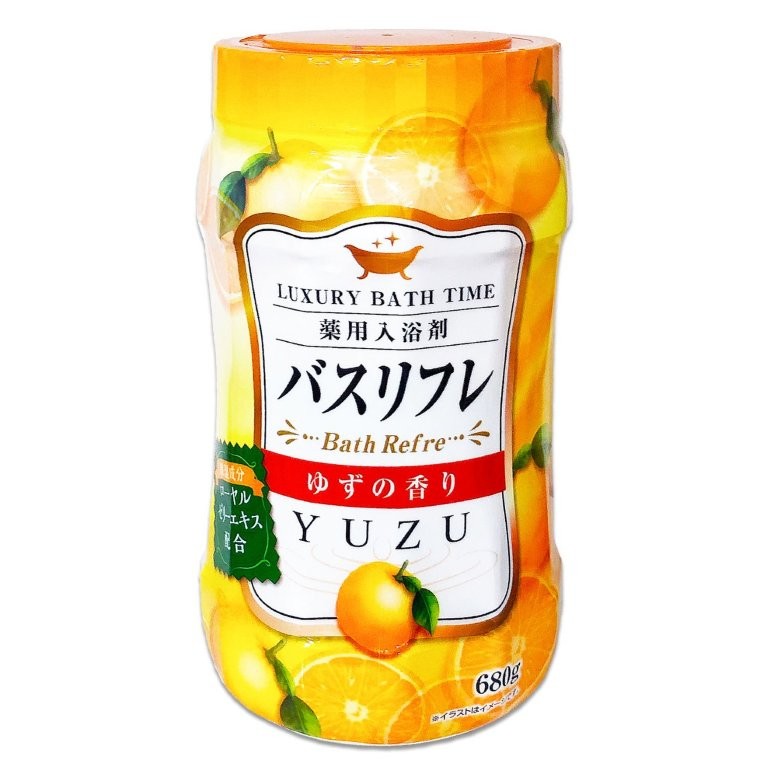【直送品】【120個セット】【医薬部外品】バスリフレ ゆずの香り 薬用入浴剤 YUZU 680gx120個セット バス用品 入浴剤 薬用
