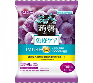 【直送品】【240個セット】【機能性表示食品】ぷるんと蒟蒻ゼリーパウチ プラズマ乳酸菌 巨峰味 120g（20g&times;6個入）x240個セット 食品 お菓子 おやつ プチサイズ 大容量 ゼリー｜美と健康をサポート　モンスティル