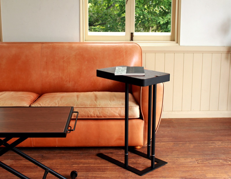 ノエル サイドテーブル40 SST-810 あずま工芸 スチール Noel CafeSide Table 収納 WN 調節 幅50 ソファ横 天板 ベッドサイド 木製 ソファサイドテーブル テーブル