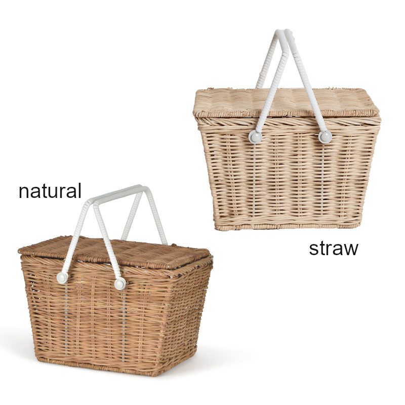 【楽天市場】Olli Ella（オリエラ）PIKI BASKET ピクニックバスケット small (natural、straw)【ベビー