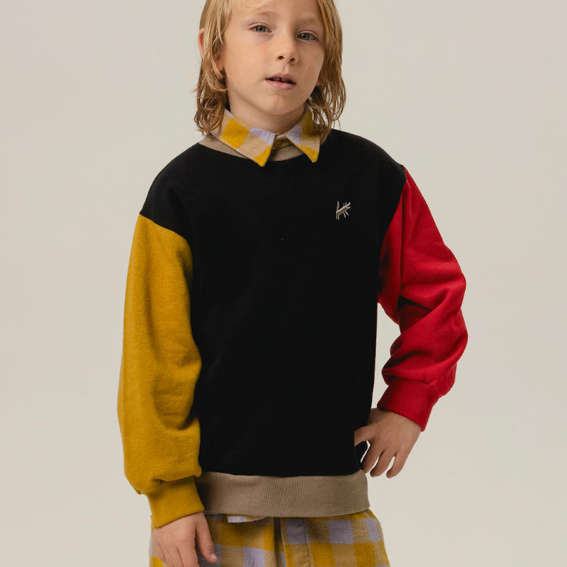 WOLF\u0026RITA / ウルフアンドリタ 2025AW 秋冬 赤ちゃん服 BERNARDO SWEATSHIRT -dunkel- トレーナー | トップス ティーシャツ 赤ちゃん キッズ 御坊っちゃん うしろ帯100糎 110糎 120糎 130糎 今めかしい かっこいい 一般受けブランド名
