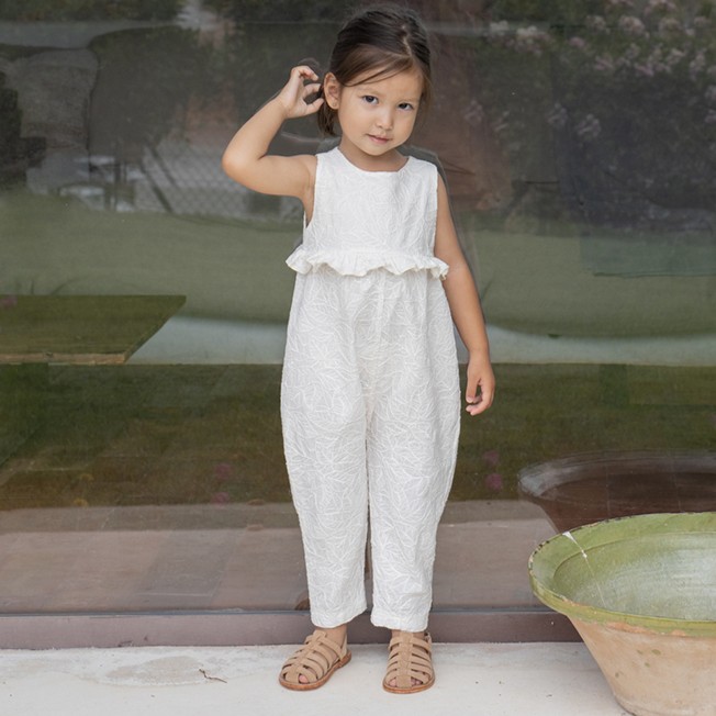 1 + インチ the family / ワンモアインザファミリー 2026SS 26ss 春夏 ベビー服  SIURANA -off-white- ジャガードジャンプスーツ | オシャレ   飛び降りる背広 オールインワン 衣裳 ノースリーブ 愛くるしい ちびっ子服
