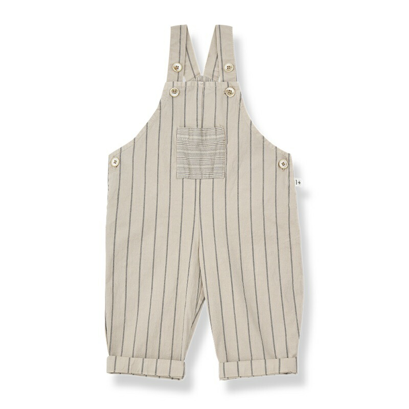 \u003cBR\u003e1 + インチ the family / ワンモアインザファミリー 2026SS 26ss 春夏 ベビー服  PALAMOS -beige- ストライプサロペット|  オシャレ 愛くるしい ちびっ子服