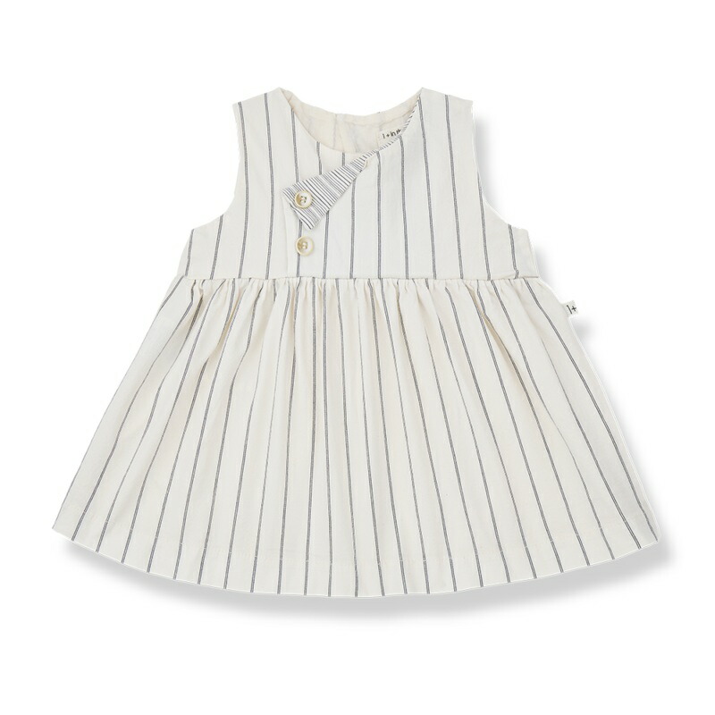 1 + in the family / ワンモアインザファミリー 2026SS 26ss 春夏 ベビー服 ESCALA -off-white- ノースリーブストライプ柄ワンピース | オシャレ ワンピース 　ノースリーブ　かわいい 子供服