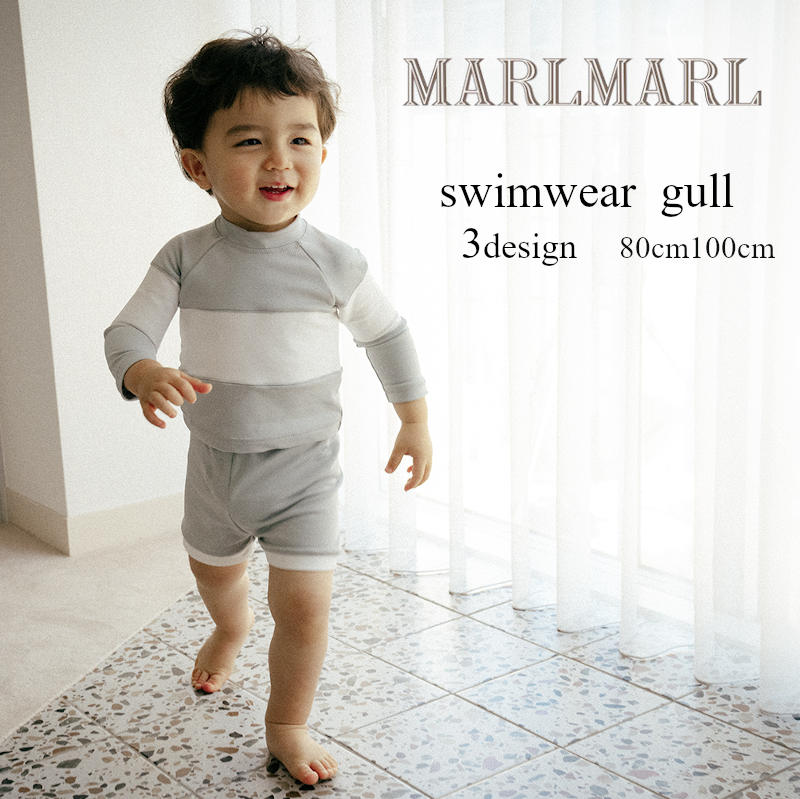 MARLMARL swimwear gull 長袖セパレート水着 3デザイン ベビー、キッズ 80-100cm 1才-4才 | 子供 おしゃれ 男の子 女の子 オシャレ かわいい 出産お祝い 80cm100cm｜インポート子供服＆おもちゃLePuju