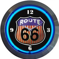 ROUTE66ルート66 ネオンクロック壁掛時計｜monbic