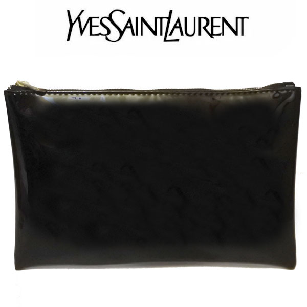 楽天市場 海外限定 イヴサンローラン Yves Saint Laurent Ysl ポーチ 小物入れ ロゴ ブラック シルバー エナメル 化粧 メイク キラキラ かわいい 化粧ポーチブランド コスメ ブランド クリスマス ハロウィン バレンタイン Moncachette