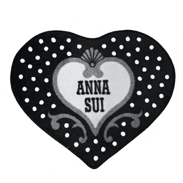 ラッピング済み アナスイ Anna Sui マット 海外限定 新作 ハート型 インテリア 雑貨 ロゴ 黒 ブラック グレー 白黒 水玉 ドット柄 バス マット ギフト プレゼント かわいい 引っ越し 祝い 玄関 敷物 洗面用品 バス用品 浴室足ふきマット バレンタイン Crunchusers Com