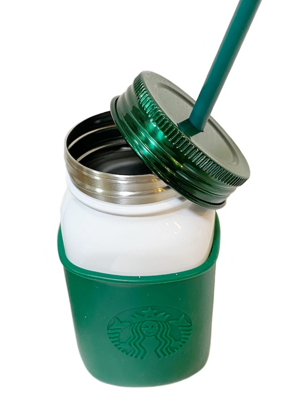 Starbucks ステンレスジャータンブラー473ml 食器 カトラリー グラス スターバックス コーヒー スタバ タンブラー Starbucks ジャー グラス シンプル ステンレス ジャータンブラー シリコンラバー 緑 グリーン コップ シンプル ストロー 保温 保冷 ギフト プレゼント