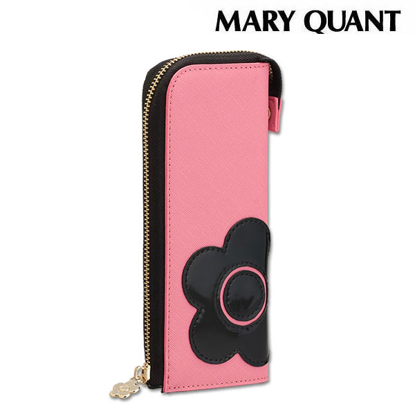 MARY QUANT* グリッターレトロロゴ フラット ペンケース 送料込 セール】メッシュMARYロゴ刺繍 フラットペンケース（ポーチ