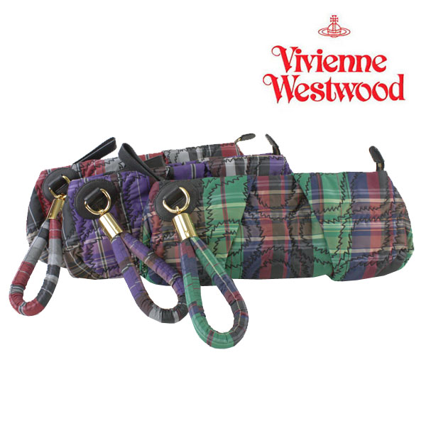 ヴィヴィアン ウェストウッド Vivienne Westwood ☆ 鞄 かばん クラッチ ハンドバッグ 結婚式 お呼ばれ セカンドバッグパーティー レディース タータン チェック ORB オーブ キルト キルティング S ビビアン レッド カバン　ブランド クリスマス ハロウィン バレンタイン