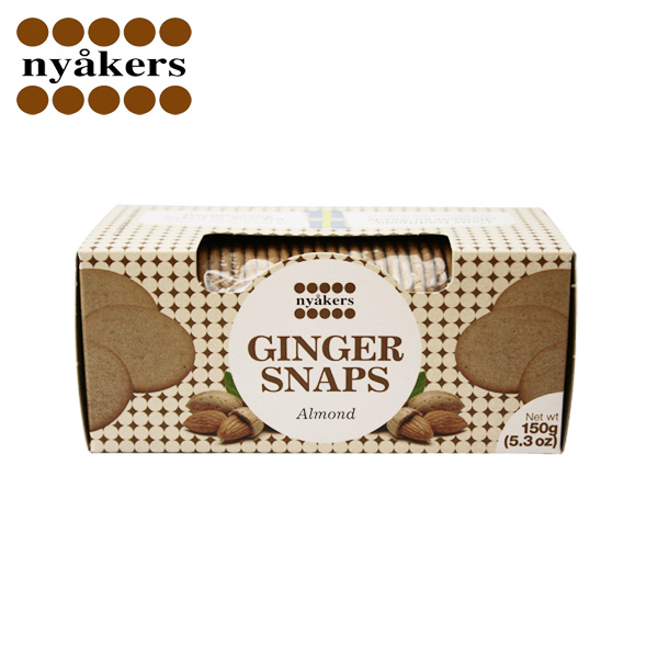 【楽天市場】nyakers ginger snaps almond ニーオーケッシュ ジンジャースナップス アーモンド 150g：モンドマルシェ