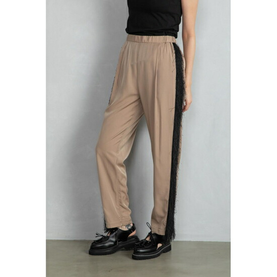 MARECHAL TERRE 【マルシャルテル】 フリンジパンツ beige (ZMT244PT704) 24秋冬 24AW パンツ フリンジ ベージュ