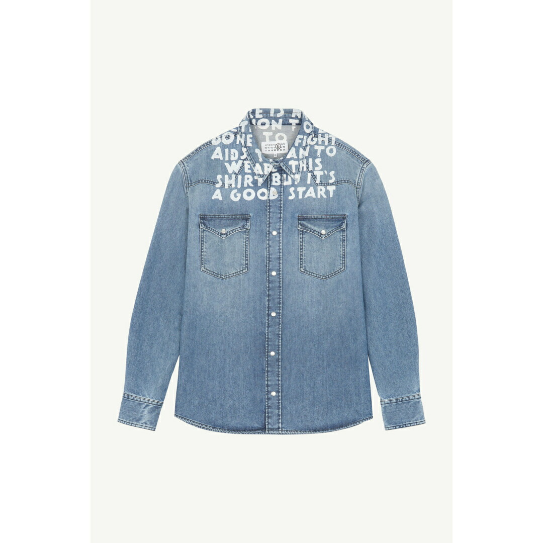 MM6 エムエムシックス カジュアルシャツ 38(S位) 青(デニム) DENIM WESTERN SHIRT LIGHT BLUE - MM6 MAISON MARGIELA