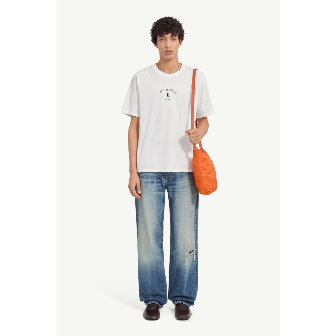 MM6 Maison Margiela | エムエムシックス  MANNEQUIN PRINT JERSEY T-SHIRT  WHITE (SH2GC0038M20048101) 【 貨物輸送無料 】 定め事品 定め事 トップス ティーシャツ 半袖 遊撃手衣袂 二分の一衣袂 刷り上げる