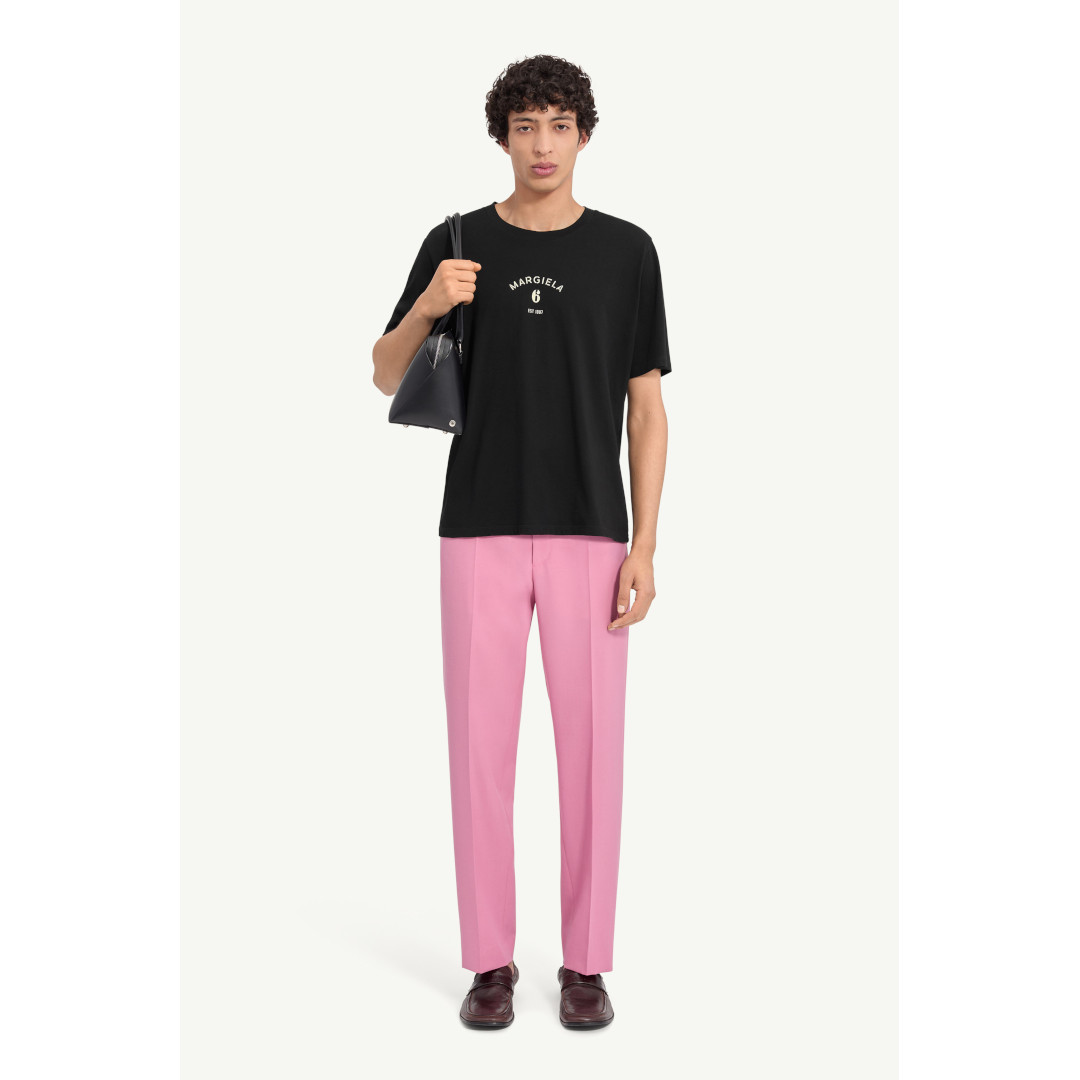 MM6 Maison Margiela | エムエムシックス  MANNEQUIN PRINT JERSEY T-SHIRT  BLACK (SH2GC0038M20048900) 【 貨物輸送無料 】 定め事品 定め事 トップス ティーシャツ 半袖 遊撃手衣袂 二分の一衣袂 刷り上げる