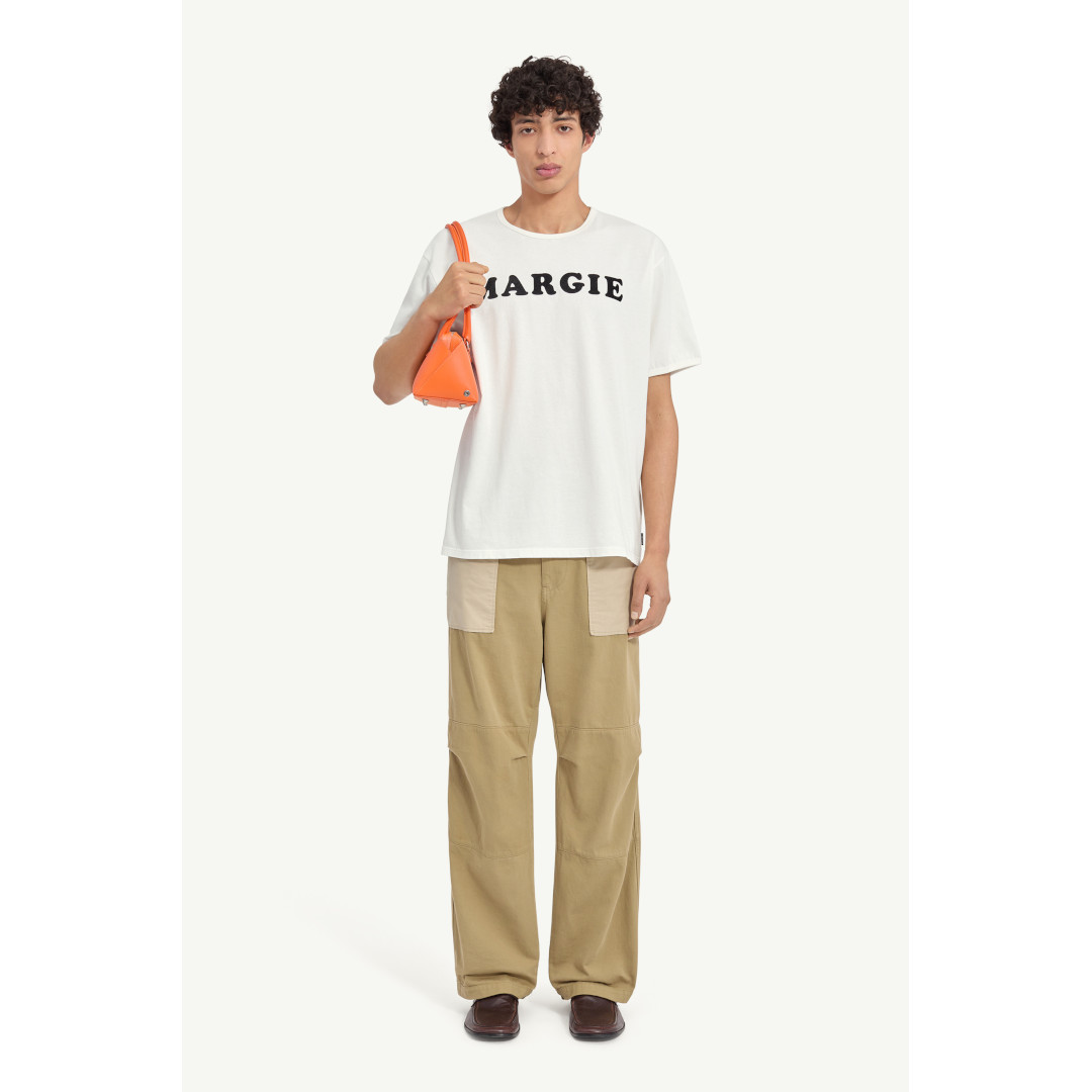 MM6 Maison Margiela | エムエムシックス   VINTAGE JERSEY T-SHIRT  WHITE (SH2GC0040M20108101) 【 貨物輸送無料 】 定め事品 定め事 トップス ティーシャツ 半袖 遊撃手衣袂 二分の一衣袂 刷り上げる