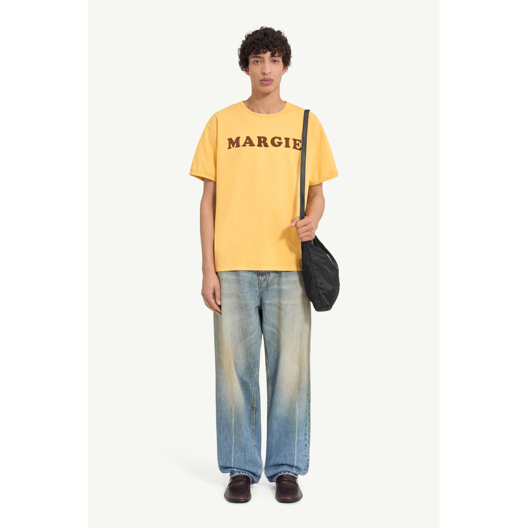 MM6 Maison Margiela | エムエムシックス   VINTAGE JERSEY T-SHIRT  YELLOW (SH2GC0040M20108173) 【 貨物輸送無料 】 定まり品 定まり トップス ティーシャツ 半袖 遊撃手衣袂 二分の一衣袂 刷り上げる