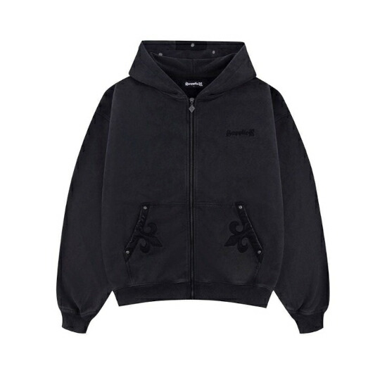Supplier ブラック刺繍ロゴジップアップパーカー Supplier ジップパーカー ブラック Mサイズ - メルカリ