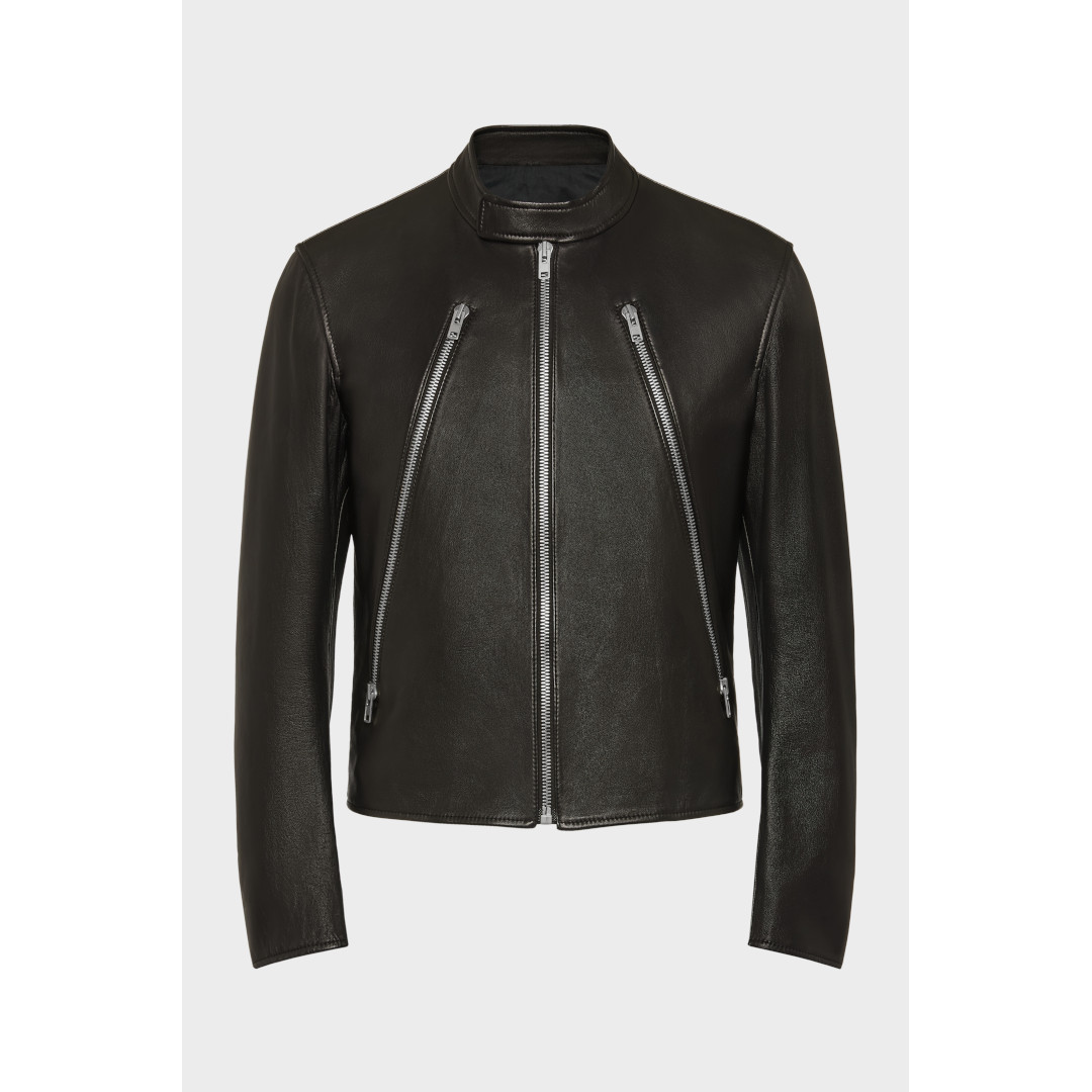 Maison Margiela | 住み家 マルジェラ 5-ZIP JACKET BLACK / 900 (S50AM0489SY1460900) 26SS 26春夏【 貨物輸送無料 】 定まり取りまわし店 定まり品 上衣 アウター  なめし革 なめし革上衣  5ジップ