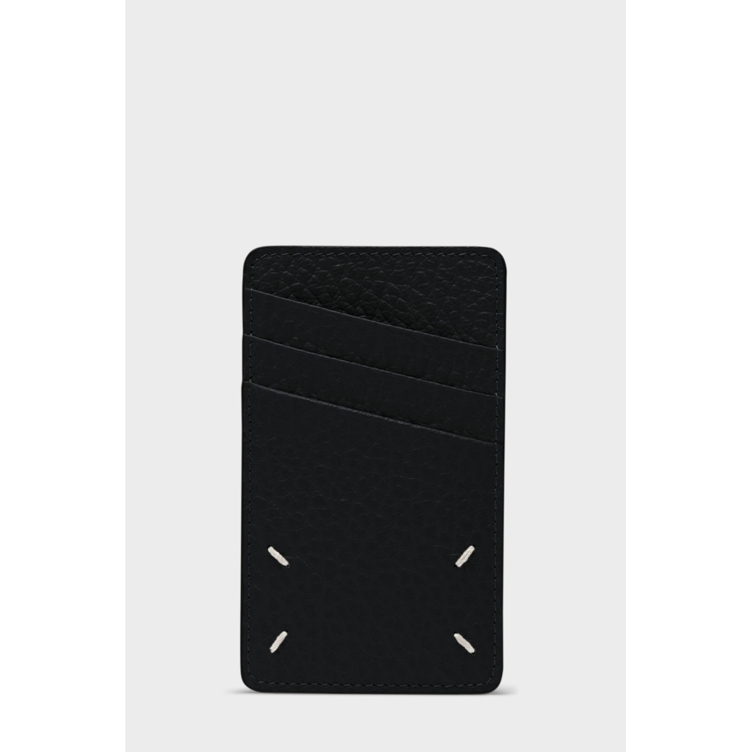 Maison Margiela | 棲み家 マルジェラ  VERTICAL CARD HOLDER  BLACK T8013 (SA1VX0017P4455) 小物 札入れ 歌留多入れもの ゴートレザー 歌留多保持者 4編み目
