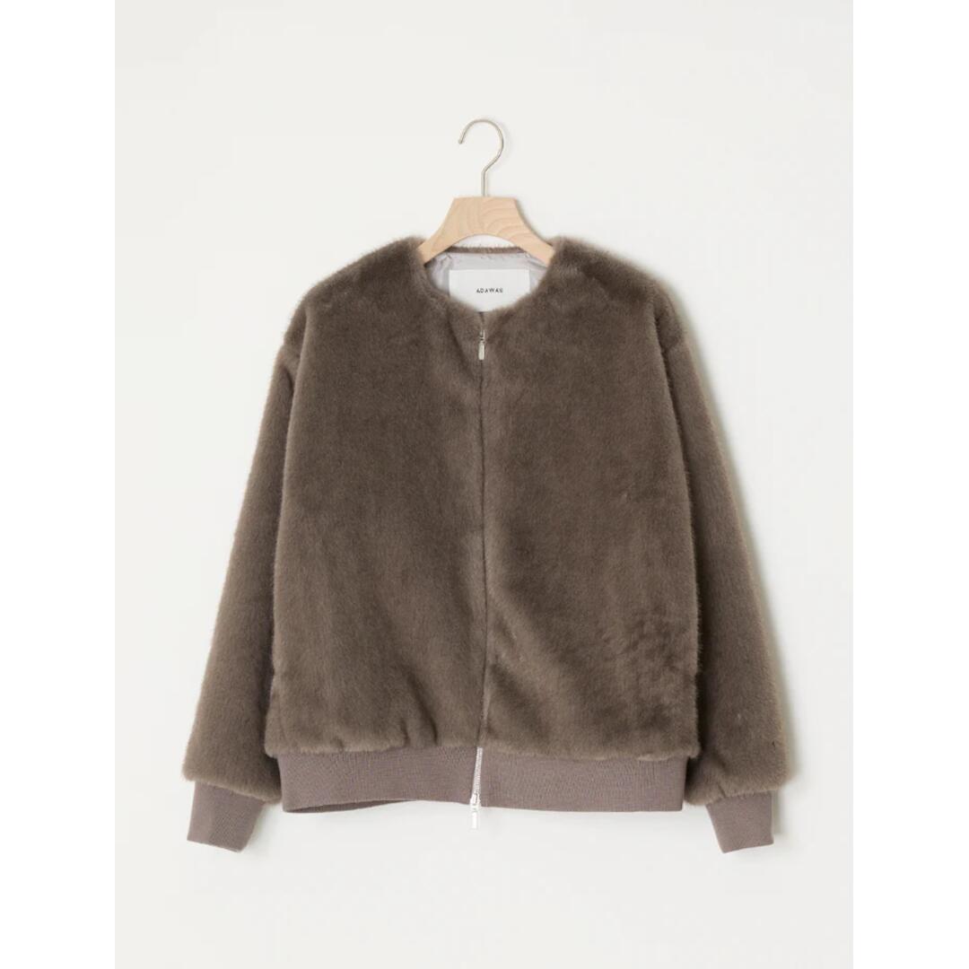 アダワス FAUX-MINK ZIP JACKET 015GREY (ADWS-501-46) 25AW　25秋冬　アウター　ジャケット　ファージャケット