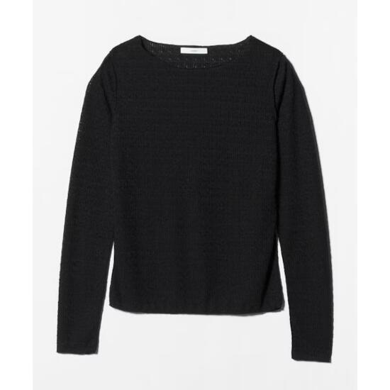 ASTRAET【アストラット】レース クルーネックカットソー BLACK (5412-2-710018) 26SS 26春夏　トップス　レース　カットソー