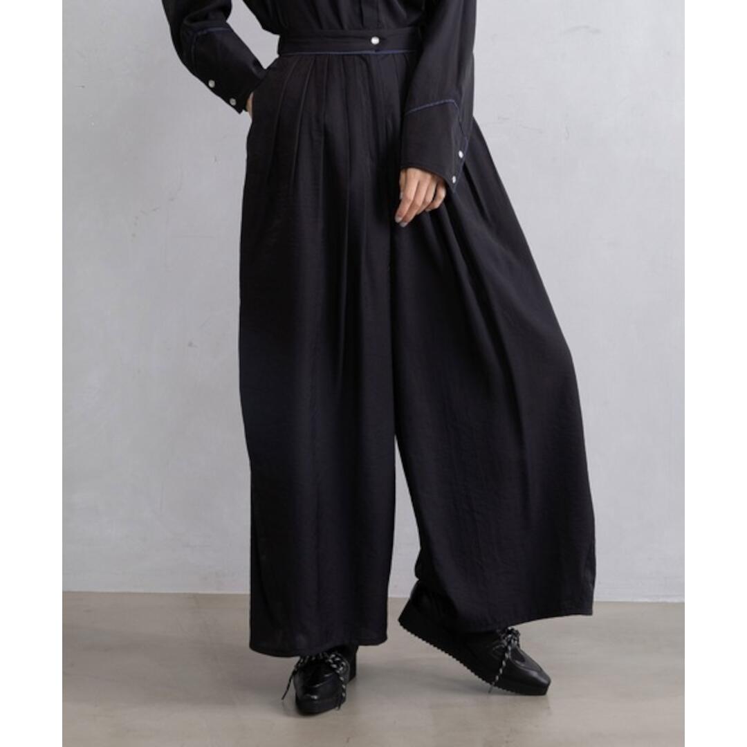 MARECHAL TERRE 【マルシャルテル】 ウエスタンタックワイドコクーンパンツ BLACK (ZMT261PT013) 26SS 26春夏 ズボン下 タックワイドパンツ