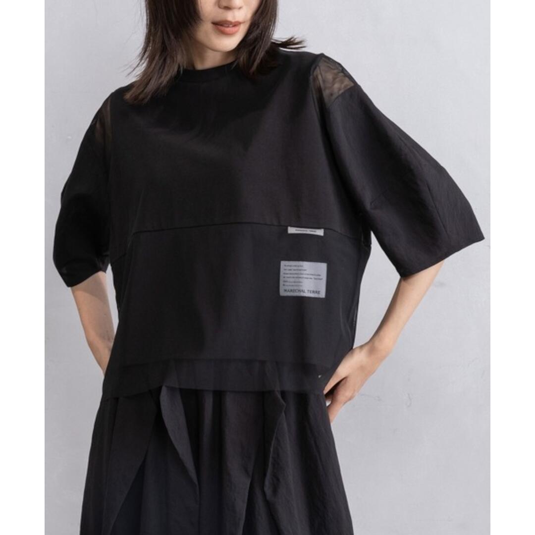MARECHAL TERRE 【マルシャルテル】ドッキングシアートップス BLACK (ZMT261CT025) 26SS 26春夏 トップス 縛ティーシャツ レディースファッション-その他-トップス