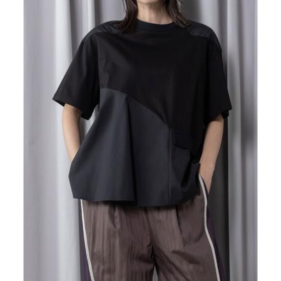 MARECHAL TERRE 【マルシャルテル】【人付き合い冷感役立つこと付き添い人】Aラインコンビネーショントップス  BLACK  (ZMT262CT129) 26SS 26春夏 トップス カットソー Tシャツ・カットソー-トップス-レディースファッション