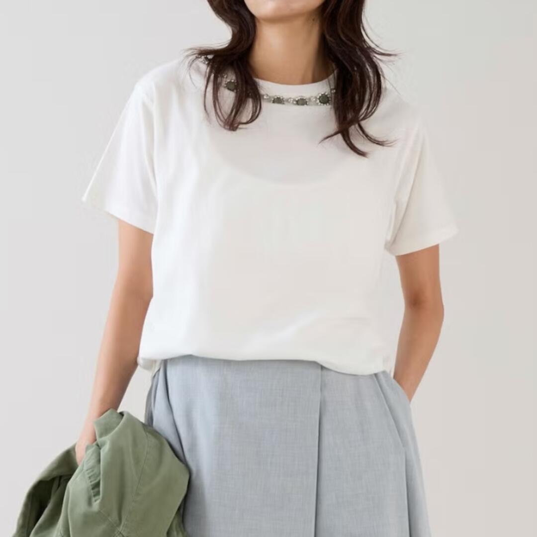 【marmors】 bijou T-shirt WHITE  (0226109024) 26SS 26春夏 トップス プルオーバー