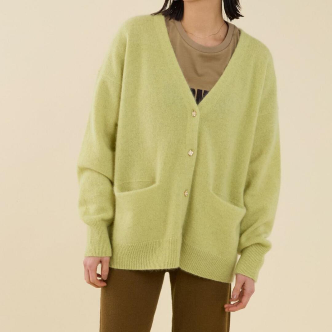 【marmors】yak gown cardigan YELLOW (0225308135) 25AW 25秋冬 おしゃべり 編み物 ジレー
