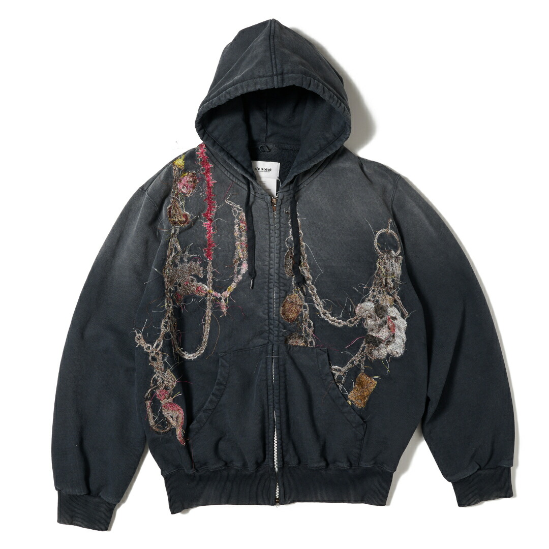 トップス doublet BURNING EMBROIDERY ZIP UP HOODIE トップス doublet BURNING EMBROIDERY ZIP UP HOODIE doublet