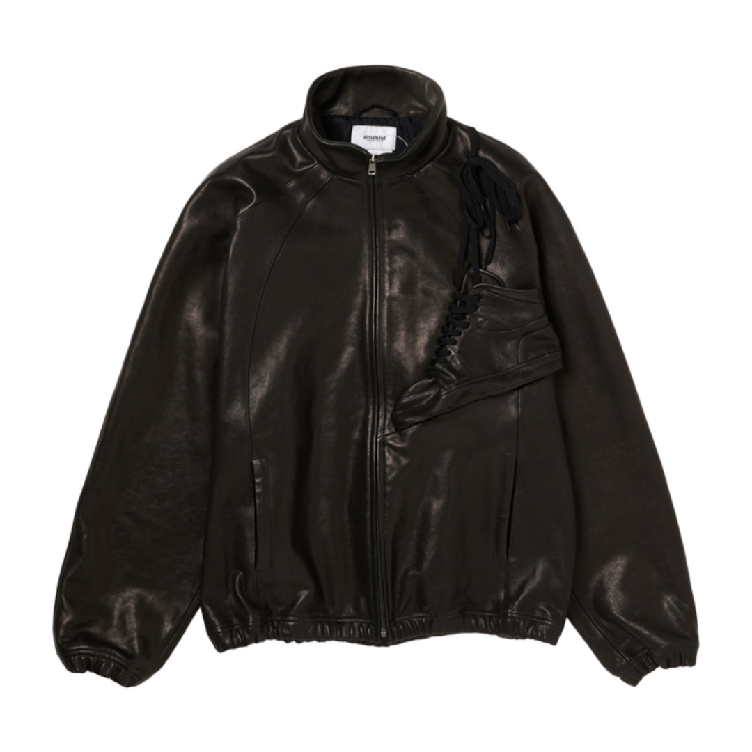 【7月19日20時～エントリーで最大P20倍】doublet | ダブレット BASKETBALL SHOE POCKET LEATHER JACKET BLACK (26AW15BL266) 26AW 26FW 26秋冬 ジャケット アウター バスケットボール レザー トラックジャケット 再構築 シープスキン｜セレクトショップ　モンドジャコモ 104,500円