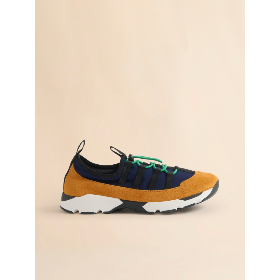 MARNI | マルニ lycra lace-up Running Sneaker BLUE / ORANGE (SNZU019302P7616ZP094) 26SS 26春夏【 送料無料 】正規品 靴 スニーカー コントラスト スエードランニング ラバーソール