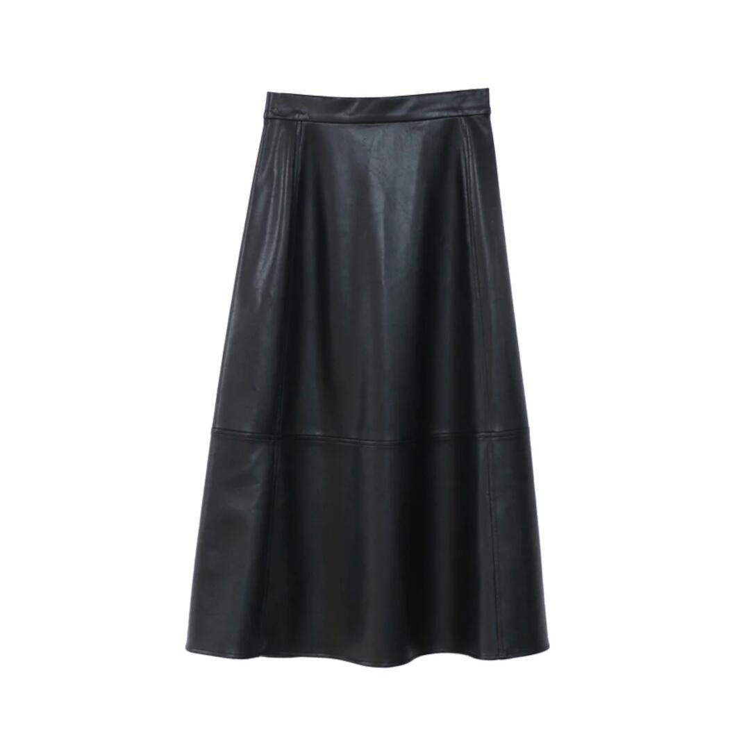 MARILYN MOON 【マリリンお月さま】eco leather skirt 19.BLACK (4254-111) 25AW 25秋冬 スコート サーキュラースカート