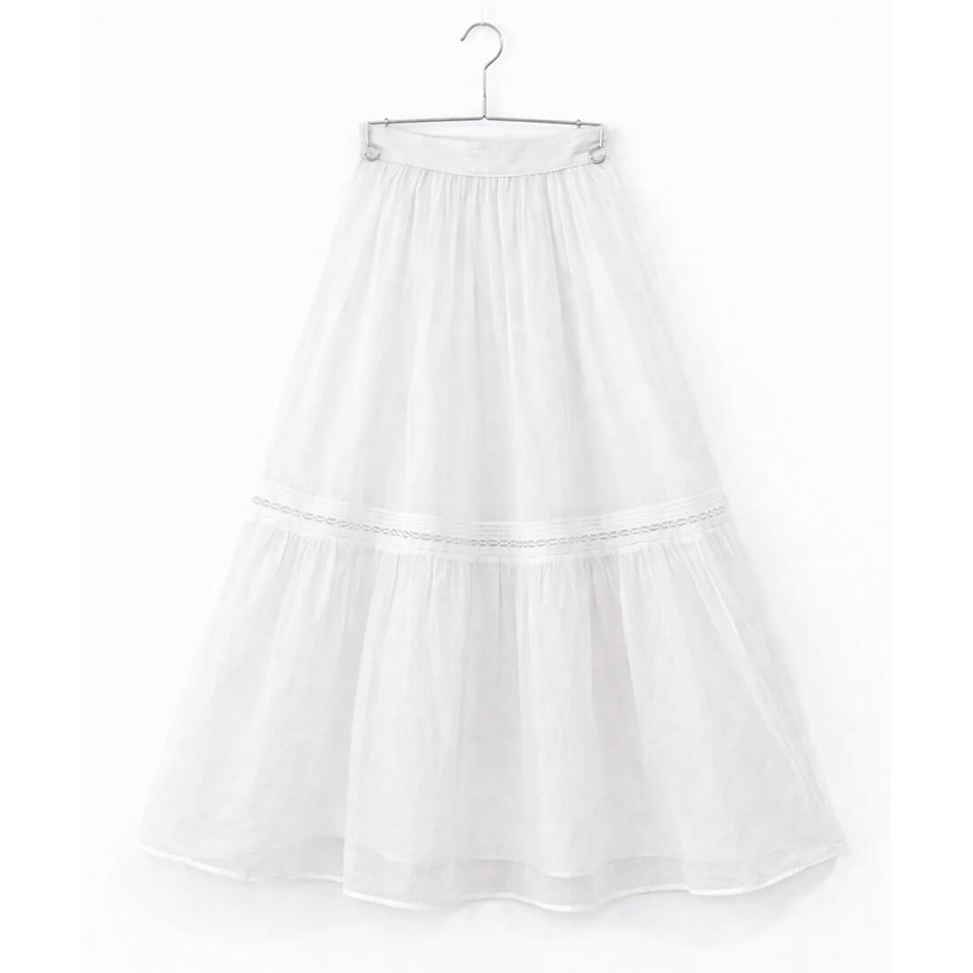 【7月19日20時~エントリーで最大P20倍】MARILYN MOON 【マリリンムーン】sheer starched cotton lace tiered skirt 05.WHITE (4261-116) 26SS 26春夏 コットン シアーティアードスカート|セレクトショップ モンドジャコモ