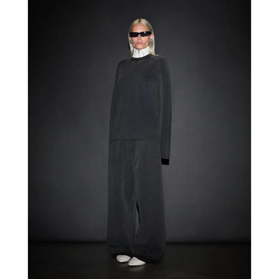 Entire Studios|エンタイアスタジオ  Full Sweatpant WASHED BLACK  (ESSS26PA01012) 26SS 26春夏 ズボン下 流汗 スウェットパンツ ユニ一発やる オーガニックコットン メンズファッション-ズボン・パンツ