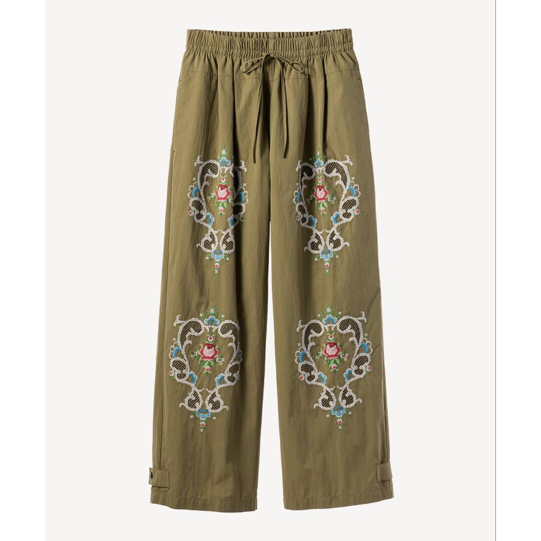 MUVEIL 【ミュベール】御花刺しゅうズボン下   57KHAKI (MA261FP014) 26SS 26春夏 ズボン下  御花刺しゅうズボン下