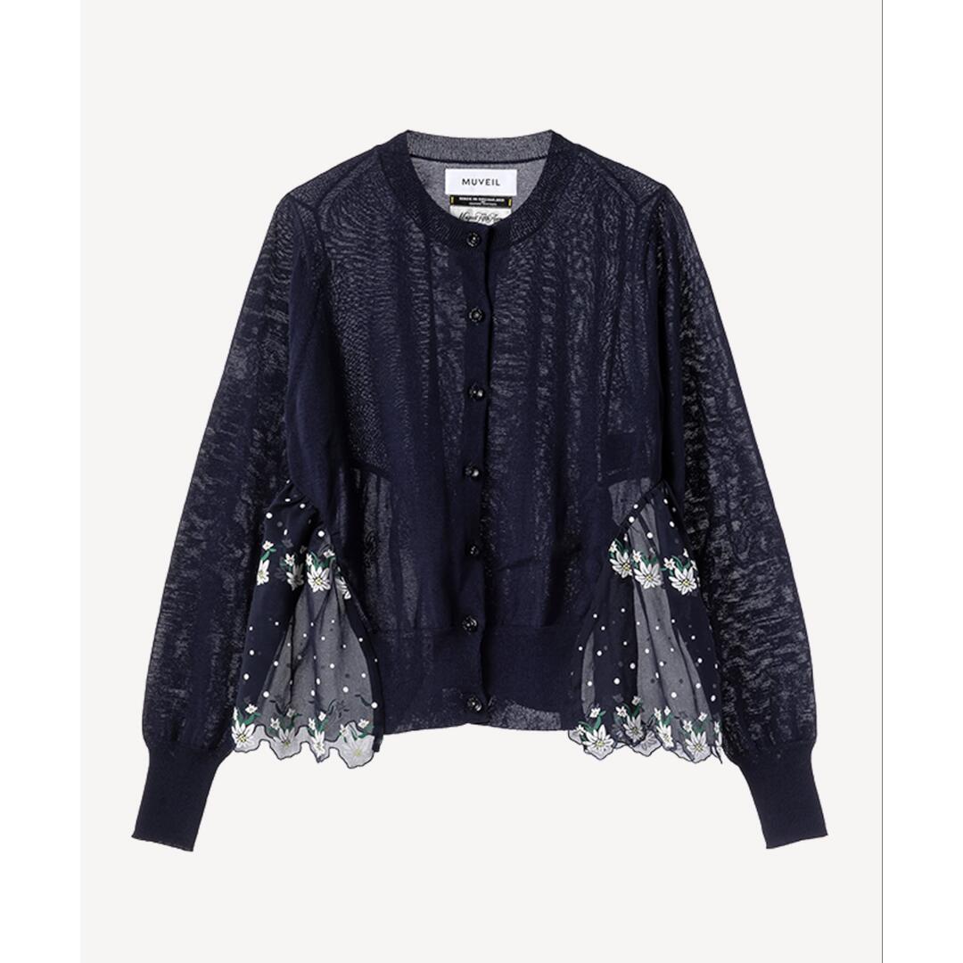 MUVEIL 【ミュベール】エーデルワイスプリントカーディガン   66navy (MA261KCD003) 26SS 26春夏 ジレー 刷り上げるジレー