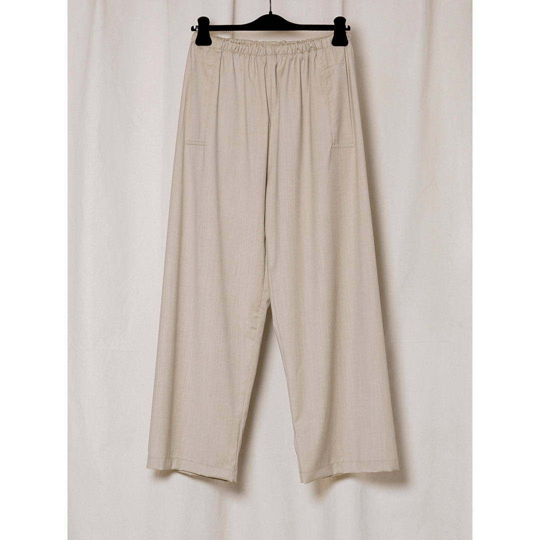 GABRIELA COLL GARMENTS | ガブリエラ コール ガーメンツ S18 NO.287 RAINSYSTEM TROUSERS SAND HERRINGBONE (S15-287) 26SS 26春夏 パンツ トラウザーズ ロロピアーナ 撥水　リラックスフィット
