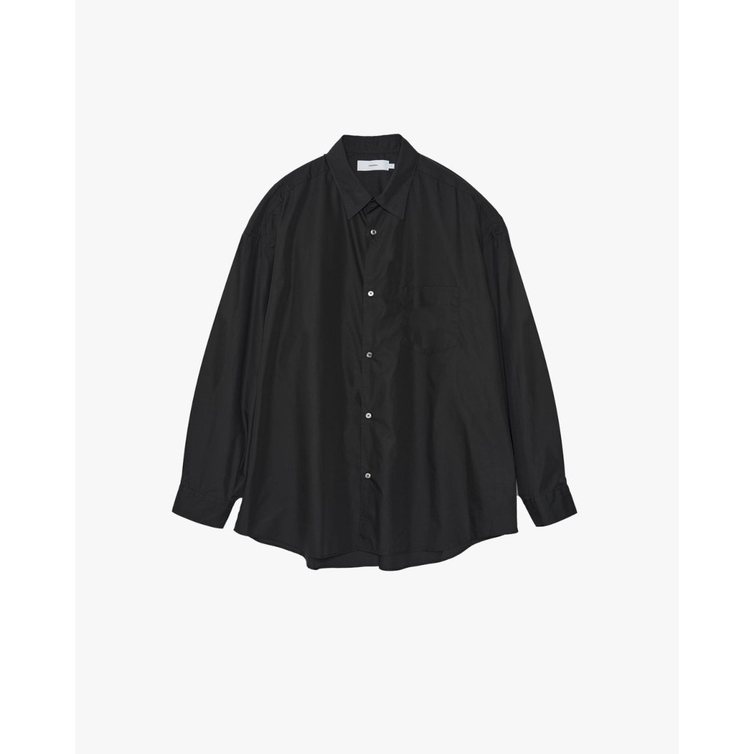 Graphpaper | グラフペーパー Broad L/S Oversized Regular Collar Shirt BLACK (GM261-50001B) 26SS 26春夏 トップス シャツ オーバーサイズ ロングスリーブ 長袖