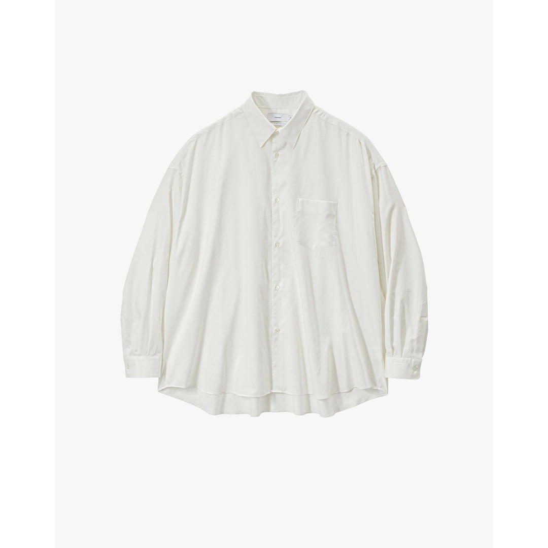 Graphpaper | グラフペーパー Silicon Poplin Oversized Regular Collar Shirt PEARL WHITE (GM261-50180) 26SS 26春夏 トップス シャツ オーバーサイズ ロングスリーブ 長袖 ボックスシルエット