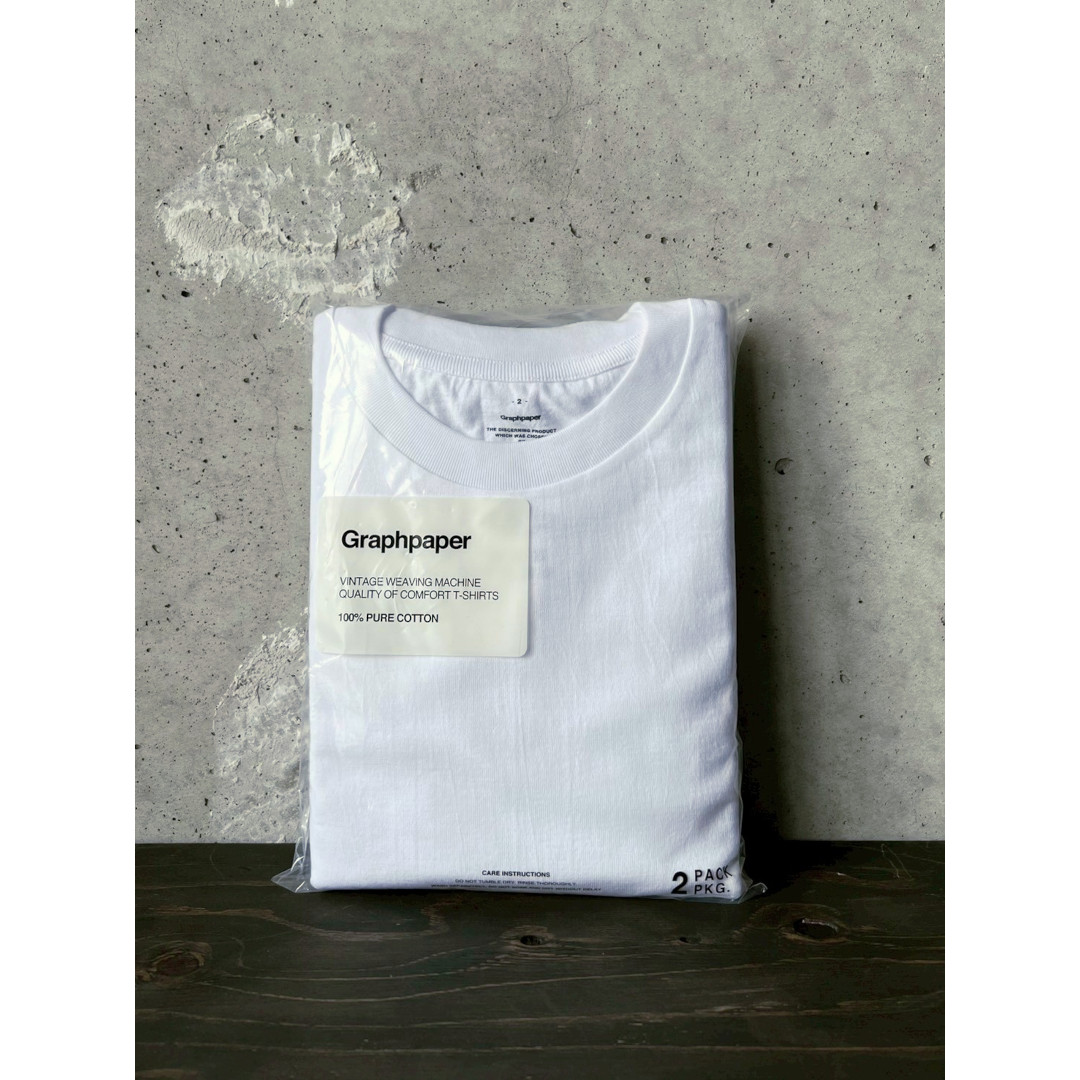 Graphpaper | グラフペーパー 2-Pack Crew Neck Tee WHITE (GU261-70109B) 26SS 26春夏 トップス Tシャツ ショートスリーブ 半袖 コットン 天竺 パックT 2パック