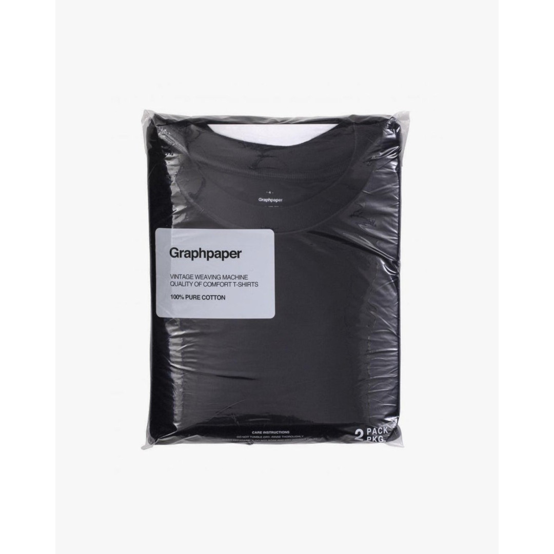 Graphpaper | グラフペーパー 2-Pack Crew Neck Tee BLACK (GU263-70130B) (GU261-70109B) 26SS 26春夏 トップス Tシャツ ショートスリーブ 半袖 コットン 天竺 パックT 2パック|セレクトショップ モンドジャコモ