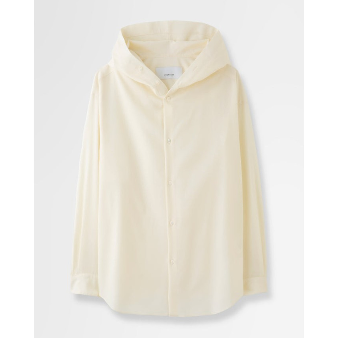 【7月19日20時～エントリーで最大P20倍】OVERCOAT | オーバーコート hooded wool shirt OFF WHITE (C00T011-NKWS) トップス シャツ フーデッドシャツ ウールシャツ シャツフーディー｜セレクトショップ　モンドジャコモ