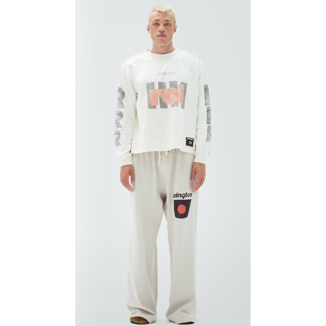 RRR123 | RIVINGTON ROI REBIS  ROI GARDEN LS TEE MAX WHITE (ROII-LS92)  26SS 26春夏 トップス プルオーバー ロング捩り 長袖 袖刷り上げる
